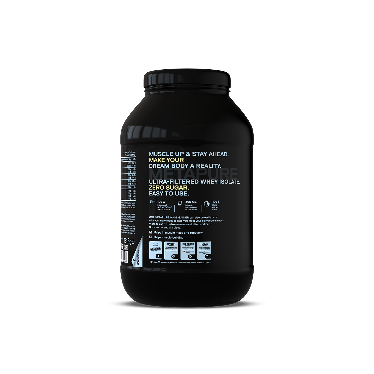 Metapure Mass Whey Protein Isolate Gainer | 1815 g