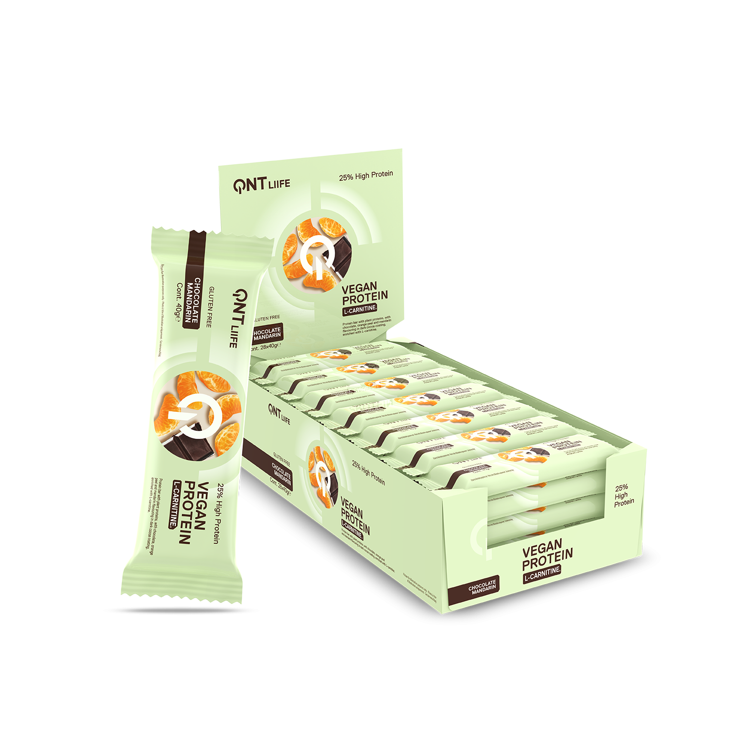 Vegan protein bar with L-Carnitine | 28 x 40 g